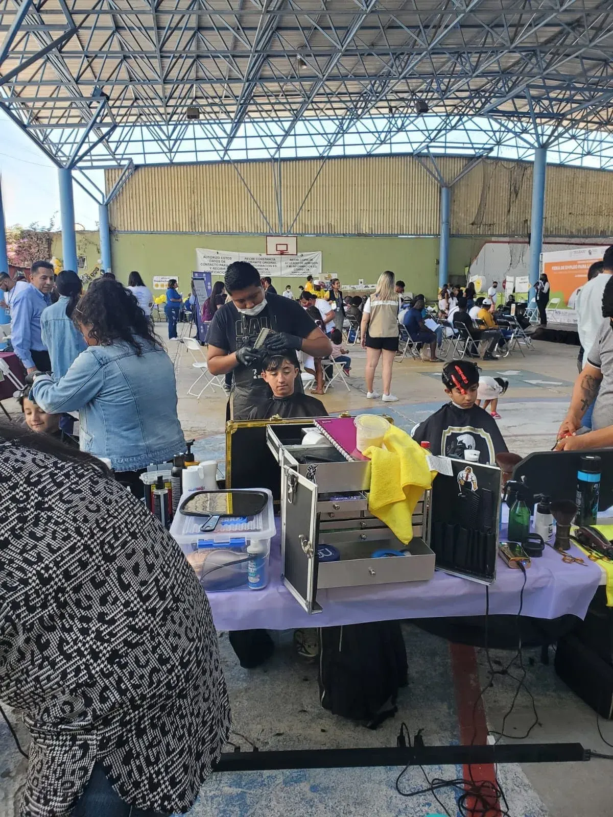 Families gathered at a community outreach event